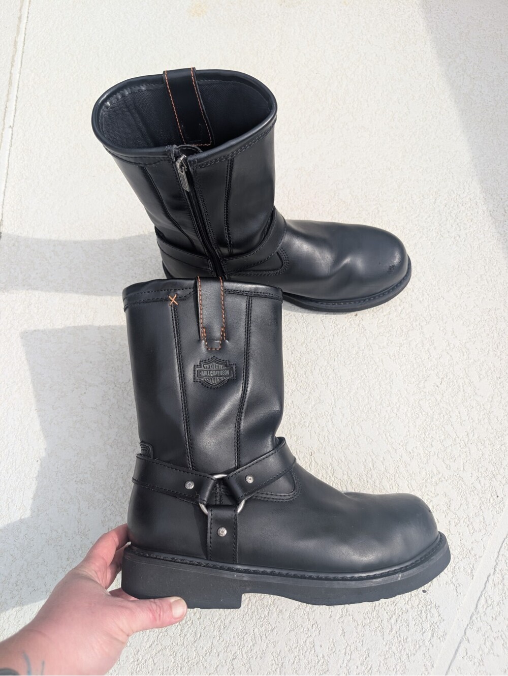 Harley Davidson Motorcycle Biker Riding Boots Size 11.5 D95328 M Engineer Buckle